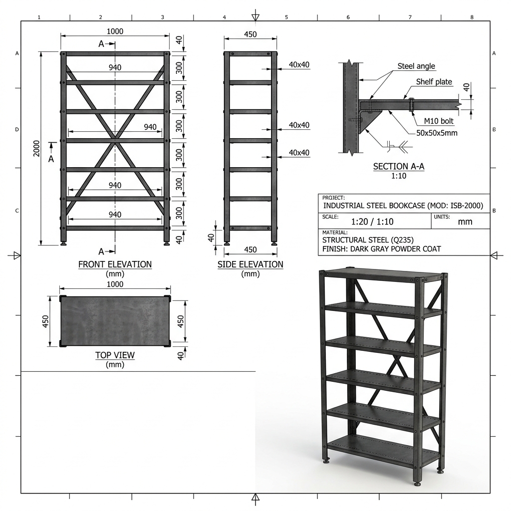 Plano Estantería Metalón